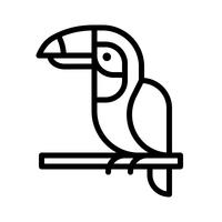 Hornbill vector, tropical related line style icon vector
