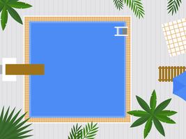 Summer Holiday, Top view Swimming pool vector