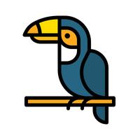 Hornbill vector, tropical related filled style icon vector
