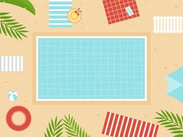 Summer Holiday, Top view Swimming pool vector