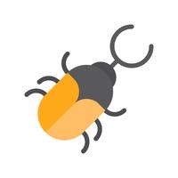Vector de escarabajo, icono de estilo plano relacionado tropical