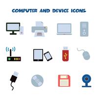 iconos de computadora y dispositivo vector