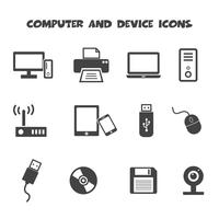 iconos de computadora y dispositivo vector