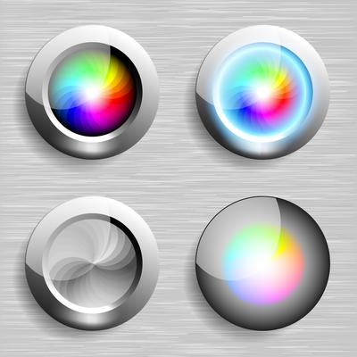 Color button on eps vector graphic art.