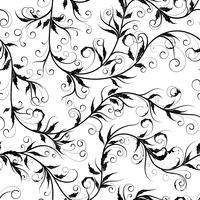 Seamless monochrome floral background on vector illustration.