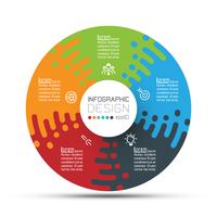 Business circle labels shape infographic groups bar. vector