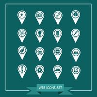 Set of Map Pointer icons for website and communication vector