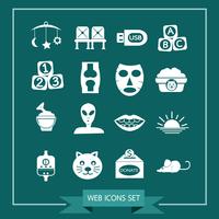 Set of web icons for website and communication vector