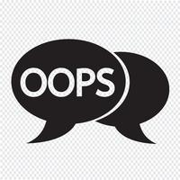 OOPS internet acronym chat bubble illustration vector