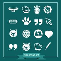 Set of web icons for website and communication vector