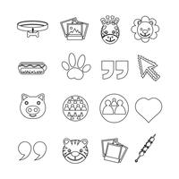 Set of web icons for website and communication vector