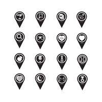 Set of Map Pointer icons for website and communication vector