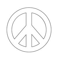 Hippie Peace Symbol icon illustration vector