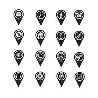 Set of Map Pointer icons for website and communication vector