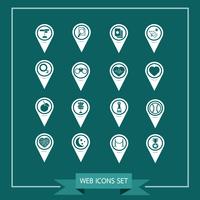 Set of Map Pointer icons for website and communication vector
