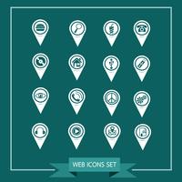 Set of Map Pointer icons for website and communication vector