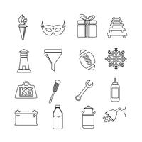 Set of web icons for website and communication vector