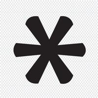 Asterisk Footnote sign icon  vector