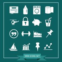 Set of web icons for website and communication vector