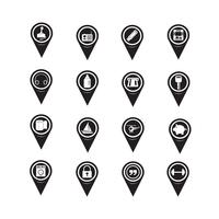 Set of Map Pointer icons for website and communication vector