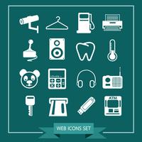 Set of web icons for website and communication vector