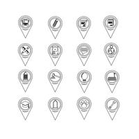 Set of Map Pointer icons for website and communication vector