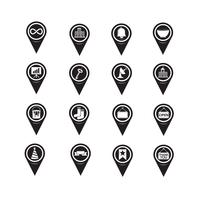 Set of Map Pointer icons for website and communication vector