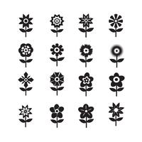 Conjunto de iconos de flores para el sitio web vector