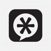 Asterisk Footnote sign icon vector