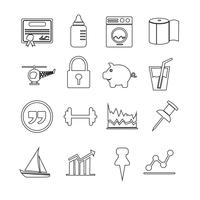 Set of web icons for website and communication vector