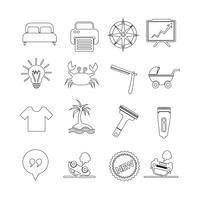 Set of web icons for website and communication vector