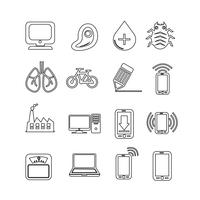 Set of web icons for website and communication vector