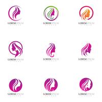 Beauty Women face silhouette character Logo vector