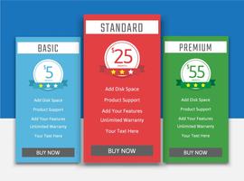 Pricing table list pack vector