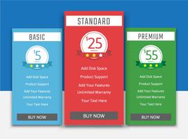 Pricing table list pack vector