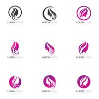 Beauty Women face silhouette character Logo  vector