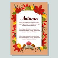 nature and flat leaves autumn poster vector