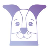 line cute dog head pet vector