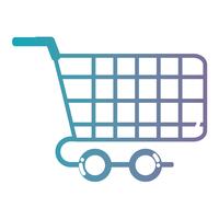 línea de compras símbolo de coche para comprar en línea vector