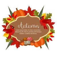 autumn theme with flat style object vector