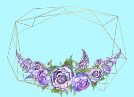 The frame is round. Roses. Gold. Vector illustration. Vector.