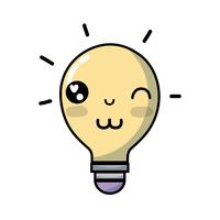 kawaii cute funny bulb idea vector