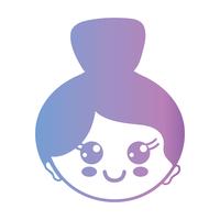 línea de cabeza de mujer avatar con diseño de peinado vector