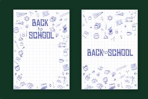 Back to school, Education concept background with line art icons and symbols vector