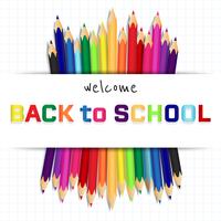 Back to school, Education concept background with cute color pencils vector