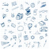 Back to school, Education concept background with line art icons and symbols vector