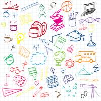 Back to school, Education concept background with line art icons and symbols vector