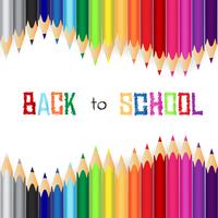 Back to school, Education concept background with cute color pencils vector