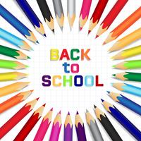 Back to school, Education concept background with cute color pencils vector