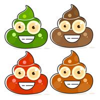 Set of Cartoon Brown Poop Variations. vector